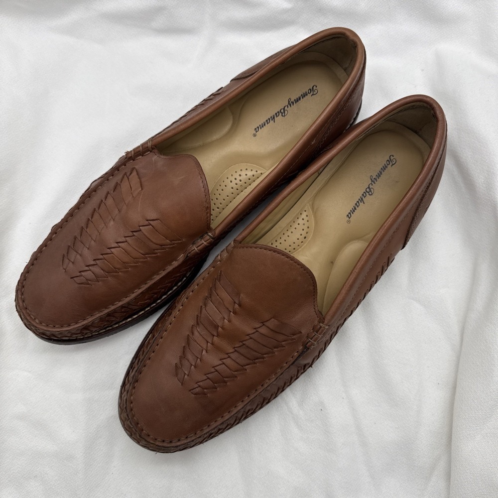 Tommy Bahama Hasslington Brown Leather Loafers Men's 11D Casual or Dress EUC